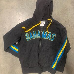 Bahamas Hoodie - Black with Blue and Yellow Accents